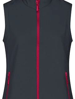 Daiber JN 1127 Dámská 2-vrstvá promo softshellová vesta 02.1127 iron grey/red