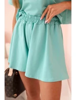 Dámský bavlněný komplet s širokými šortkami mincovna
