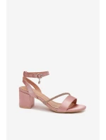 Dámské Sandály Na Podpatku S Krystaly Vinceza 20268 Béžové Dámské Sandály Na Podpatku S Krystaly Vinceza 20268 Béžové