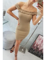 Španělské šaty s volánky velbloud Španělské šaty s volánky velbloud