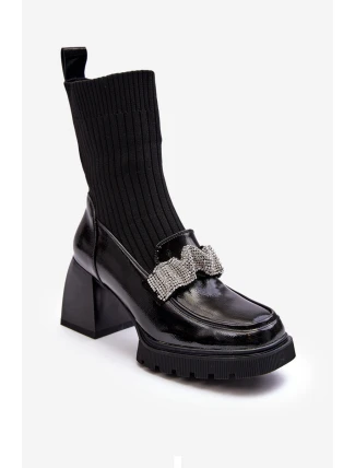 Dámské boty s punčochou na podpatku D&A MR870-41 černé