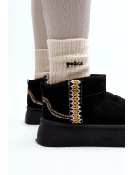 Sněhule Na Platformě S Vzorem Černé Udra