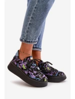 Kožené Sportovní Boty Na Platformě Fialové Maciejka 06191-05