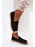 Dámské krajkové espadrilky z látky Černé Candessa Dámské krajkové espadrilky z látky Černé Candessa