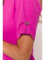 M842 Džínové šaty se záhyby - růžové M842 Džínové šaty se záhyby - růžové