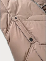 Dámská zimní bunda s kapucí  (B8300-48) béžová  - S'west