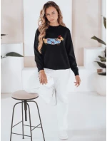 Dámský svetr CHICPAWS s aplikací psa černý FashionStreet MY2541