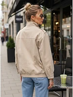 Dámská semišová bunda bomber béžová FashionStreet TY5653