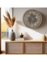 NÁSTĚNNÉ HODINY S OTOČNÝM MECHANISMEM 38CM CAPPUCCINO