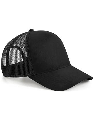 Beechfield B 643 5 panelová kšiltovka "Suede Snapback Trucker" 53.0643 black
