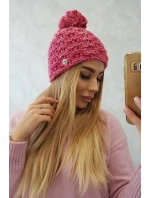 Fleecová čepice Fiona K275 fuchsiová + světle pudrově růžová