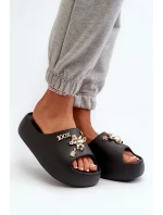 Dámské lehké pěnové žabky s ozdobami Černé Orchia