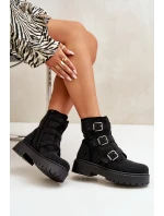 Zateplené boty se zdobením černé Ciascia