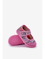 Dětské pantofle Milami na suchý zip s pandami růžové Esnia