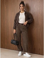 Dámské jogger kalhoty z manšestru s páskem, Fango, FashionStreet, UY3139 Dámské jogger kalhoty z manšestru s páskem, Fango, FashionStreet, UY3139