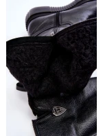 Zazoo 70121 Kožené dámské kozačky s vlnou černé