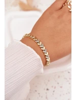 Dámský náramek srdíčka se zirkony zlatý