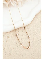 Náhrdelník s květinami z nerezové oceli zlatý