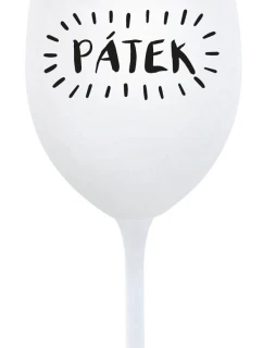 PÁTEK - bílá sklenice na víno 350 ml