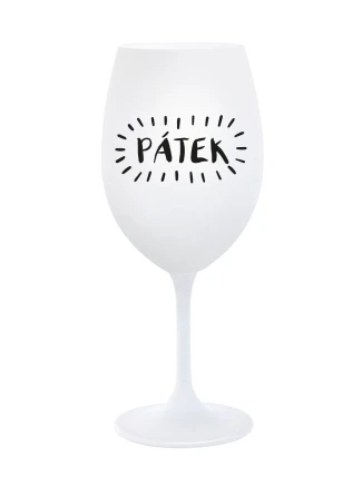 PÁTEK - bílá sklenice na víno 350 ml