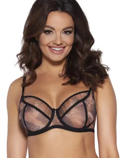 Dámská podprsenka Wild black 2030 Černá s hnědou vzor - Ava