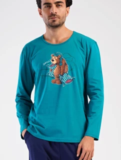 Pánské pyžamo dlouhé Méďa Ospalec