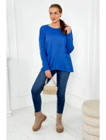 Svetr s předními kapsami chrpově modrá Svetr s předními kapsami chrpově modrá
