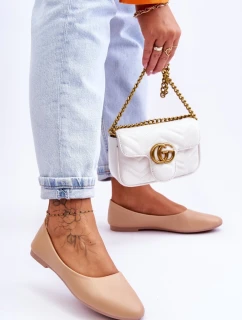 Kožené klasické baletky béžové Stacee