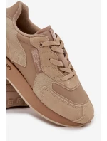 Kožené Sneakersy Pánské Big Star OO174298 Hi-Poly System Béžové