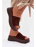 Ženské platformové nazouváky Čokoládové Liorisse