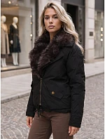 Dámská zimní bunda s odnímatelným límcem, černá, FashionStreet TY6072 Dámská zimní bunda s odnímatelným límcem, černá, FashionStreet TY6072