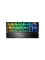 SteelSeries Apex 3 Gaming Keyboard, US Layout, Wired, Black Herní klávesnice SteelSeries Apex 3 Voděodolná IP32 pro ochranu proti polití, Přizpůsobitelné 10zónové RGB osvětlení reaguje na hry a Discord, Tiché herní spínače vydrží dlouho