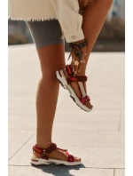 Dámské sandály na suchý zip D.Franklin DFSH406003 bordové