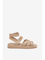 Dámské sandály se suchými zipy béžové Uvissa