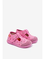 Dětské pantofle Milami na suchý zip lesklé růžové Jasimrra