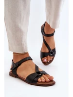 Zazoo Dámské kožené sandály černé