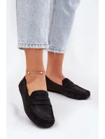 Dámské mokasíny z broušené kůže Big Star – černé Dámské mokasíny z broušené kůže Big Star – černé