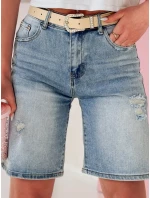 Dámské džínové šortky s páskem SHORTIVA modré FashionStreet SY0476