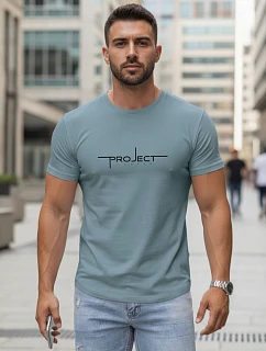 Pánské bavlněné tričko s nápisem Project London v barvě petrol od FashionStreet NX5127R