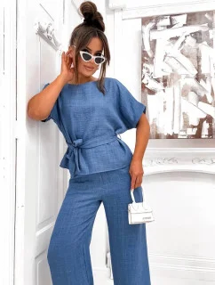 Světle modrý dámský letní dvoudílný komplet (82198)