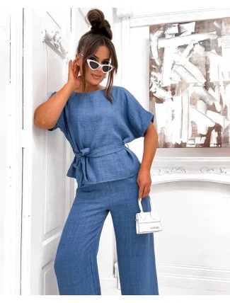 Světle modrý dámský letní dvoudílný komplet (82198) Světle modrý dámský letní dvoudílný komplet (82198)