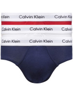 Pánské slipy 3 Pack Briefs Cotton Stretch 0000U2661GI03 bílá/červená/modrá - Calvin Klein