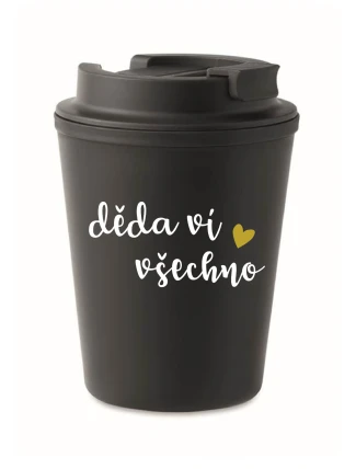DĚDA VÍ VŠECHNO - černý termohrnek 300 ml DĚDA VÍ VŠECHNO - černý termohrnek 300 ml