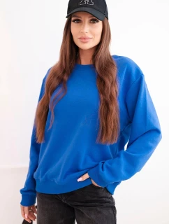 Dámská mikina z pružného bavlněného materiálu s kulatým výstřihem bílá