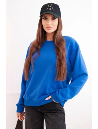 Dámská mikina z pružného bavlněného materiálu s kulatým výstřihem bílá