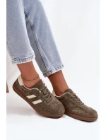 Dámské semišové tenisky na platformě tmavě zelené Sylviona Dámské semišové tenisky na platformě tmavě zelené Sylviona