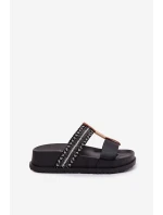 Dámské páskové platformové nazouváky Tahlia Černé