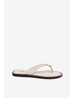 Dámské ploché žabky se zlatým detailem Světle béžové Tella