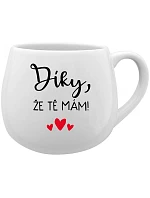 HRNEK DÍKY, ŽE TĚ MÁM - bílý keramický hrníček 300 ml HRNEK DÍKY, ŽE TĚ MÁM - bílý keramický hrníček 300 ml