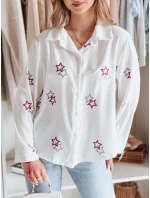 Dámské oversize tričko s hvězdami ASTROWIA white FashionStreet DY0452 Dámské oversize tričko s hvězdami ASTROWIA white FashionStreet DY0452